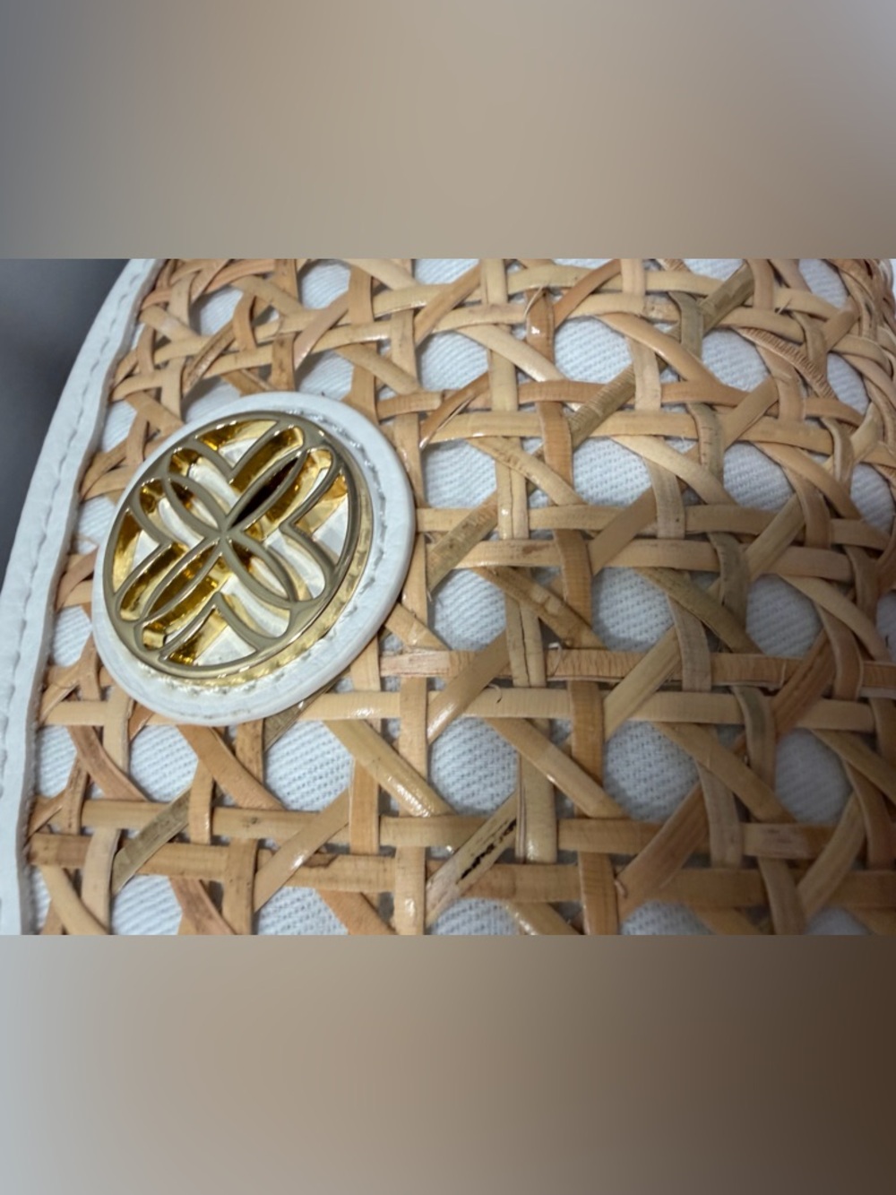 Lilly Pulitzer White & Tan Camille Cane Belt & Crossbody Bag - Picture 10 of 11